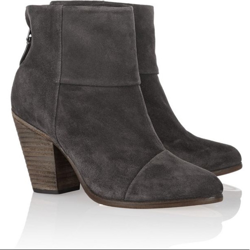 Rag & Bone Newbury Gray Suede Ankle Booties